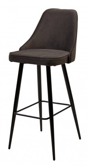 Барный стул NEPAL-BAR ГРАФИТ #14, велюр/ черный каркас (H=78cm) М-City в Североуральске - severouralsk.mebel-74.com | фото