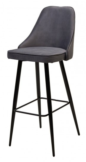 Барный стул NEPAL-BAR СЕРЫЙ #27, велюр/ черный каркас (H=78cm) М-City в Североуральске - severouralsk.mebel-74.com | фото