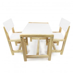 Детский растущий комплект стол и два стула  Я САМ "Лофт" (Белый, Сосна) в Североуральске - severouralsk.mebel-74.com | фото