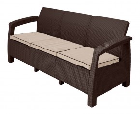 Диван Yalta Premium Sofa 3 Set (Ялта) шоколадный (+подушки под спину) в Североуральске - severouralsk.mebel-74.com | фото