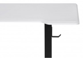 Компьютерный стол Маркос с механизмом подъема 140х80х75 белая шагрень / черный в Североуральске - severouralsk.mebel-74.com | фото