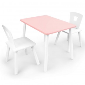Комплект детской мебели стол и два стула Корона  (Розовый/Белый/Белый) в Североуральске - severouralsk.mebel-74.com | фото