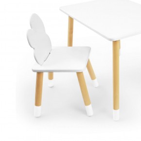 Комплект детской мебели стол и два стула Облачко (Белый/Белый/Береза) в Североуральске - severouralsk.mebel-74.com | фото