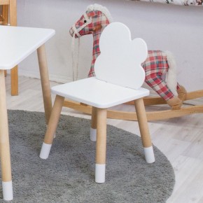 Комплект детской мебели стол и два стула Облачко (Белый/Белый/Береза) в Североуральске - severouralsk.mebel-74.com | фото