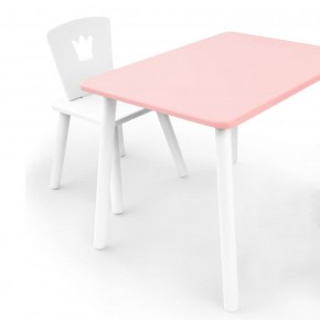 Комплект детской мебели стол и стул Корона (Розовый/Белый/Белый) в Североуральске - severouralsk.mebel-74.com | фото