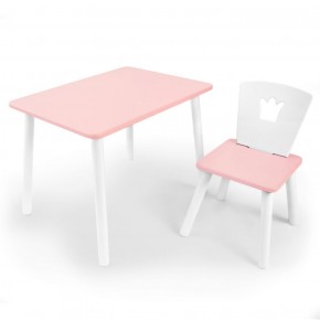 Комплект детской мебели стол и стул Корона (Розовый/Розовый/Белый) в Североуральске - severouralsk.mebel-74.com | фото