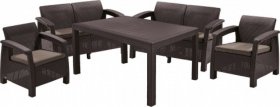 Комплект мебели Корфу Фиеста (Corfu fiesta set) коричневый в Североуральске - severouralsk.mebel-74.com | фото