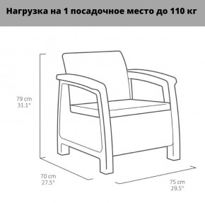 Комплект мебели Корфу Рест (Corfu Rest - without table) графит в Североуральске - severouralsk.mebel-74.com | фото