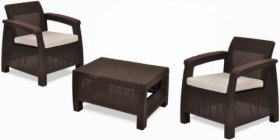 Комплект мебели Корфу Уикенд (Corfu Weekend) коричневый - серо-бежевый * в Североуральске - severouralsk.mebel-74.com | фото