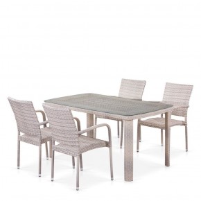 Комплект плетеной мебели T256C/Y376C-W85 Latte (4+1) + подушки на стульях в Североуральске - severouralsk.mebel-74.com | фото