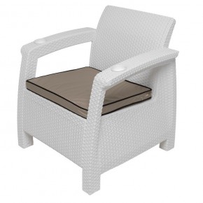 Комплект уличной мебели Yalta Premium Terrace Triple Set (Ялта) белый (+подушки под спину) в Североуральске - severouralsk.mebel-74.com | фото