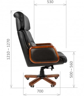 Кресло для руководителя CHAIRMAN 417 (Натуральная кожа) Черное в Североуральске - severouralsk.mebel-74.com | фото