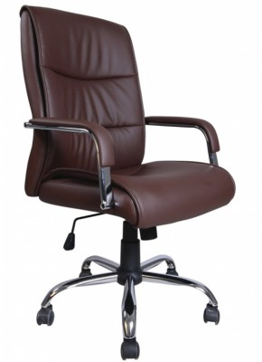 Кресло офисное BRABIX "Space EX-508" (экокожа, хром, коричневое) 531164 в Североуральске - severouralsk.mebel-74.com | фото