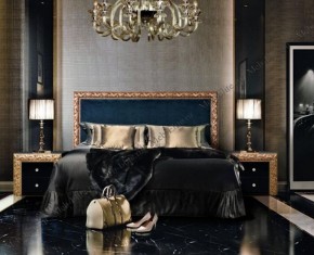 Кровать 2-х спальная (1,8 м) Тиффани Premium черная/золото с мягким элементом (Антрацит) с подъемным механизмом (ТФКР180-3[3](П) в Североуральске - severouralsk.mebel-74.com | фото