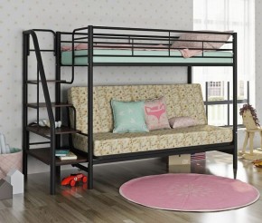Кровать двухъярусная с диваном "Мадлен-3" (Черный/Серый) в Североуральске - severouralsk.mebel-74.com | фото