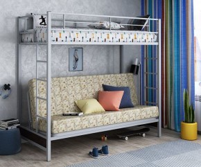 Кровать двухъярусная с диваном "Мадлен" (Серый/Фиолетовый) в Североуральске - severouralsk.mebel-74.com | фото