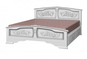 ЕЛЕНА Кровать из массива 1600 (Белый жемчуг) с 2-мя ящиками в Североуральске - severouralsk.mebel-74.com | фото