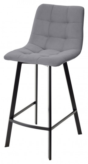 Полубарный стул CHILLI-QB SQUARE серый #27, велюр / черный каркас (H=66cm) М-City в Североуральске - severouralsk.mebel-74.com | фото