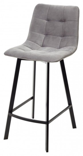 Полубарный стул CHILLI-QB SQUARE светло-серый #26, велюр / черный каркас (H=66cm) М-City в Североуральске - severouralsk.mebel-74.com | фото