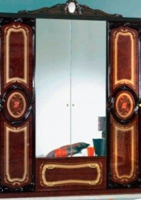 Шкаф 4-х дверный с зеркалами (01.144) Роза (могано) в Североуральске - severouralsk.mebel-74.com | фото