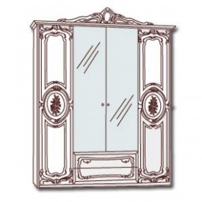 Шкаф 4-х дверный с зеркалами (01.144) Роза (могано) в Североуральске - severouralsk.mebel-74.com | фото