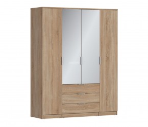Шкаф 4х дверный с зеркалами Николь СБ-2595/1 (Дуб Сонома) в Североуральске - severouralsk.mebel-74.com | фото