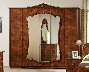 Шкаф 5-и дверный с зеркалами (20.145) Тициана (орех) в Североуральске - severouralsk.mebel-74.com | фото