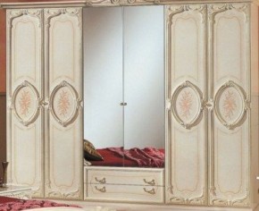 Шкаф 6-и дверный с зеркалами (01.146) Роза (беж) в Североуральске - severouralsk.mebel-74.com | фото