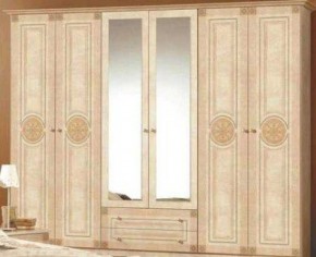 Шкаф 6-и дверный с зеркалами (02.146) Рома (беж) в Североуральске - severouralsk.mebel-74.com | фото