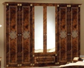 Шкаф 6-и дверный с зеркалами (02.146) Рома (орех) в Североуральске - severouralsk.mebel-74.com | фото